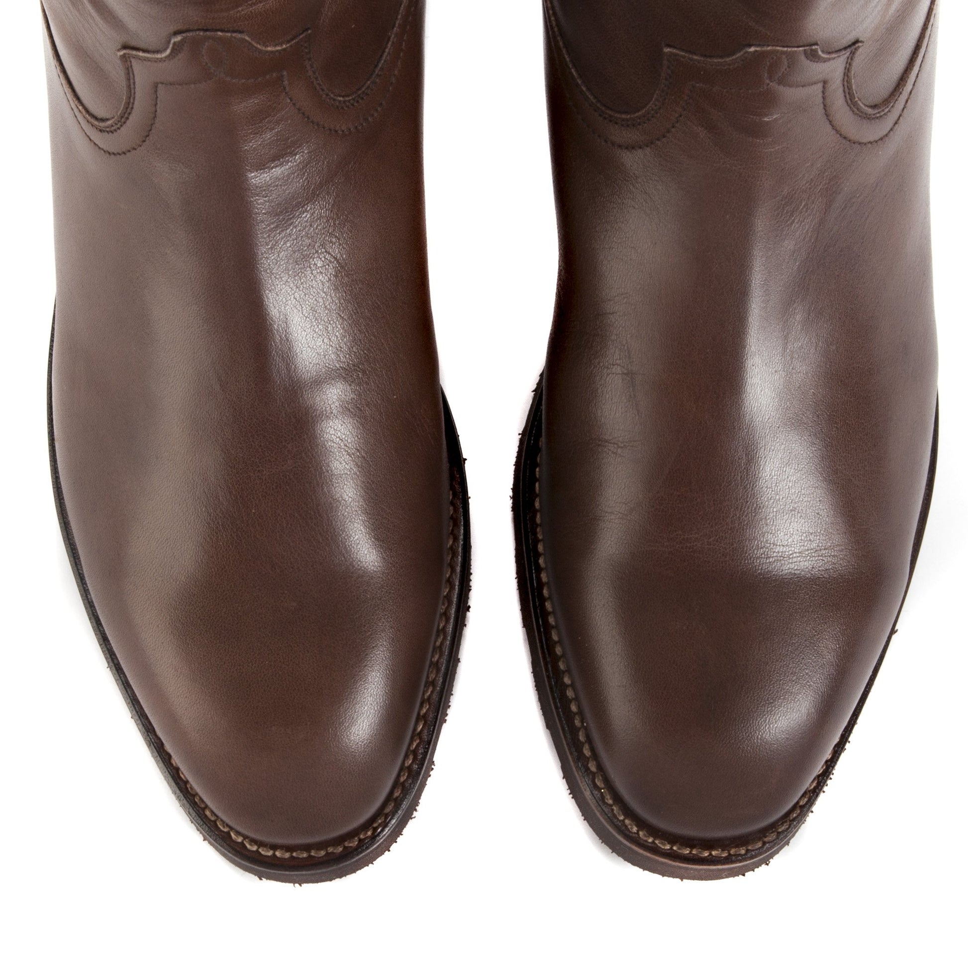 Mens Capistrano Handmade Brown Cowboy Boots - Ranch Road Boots™ Top
