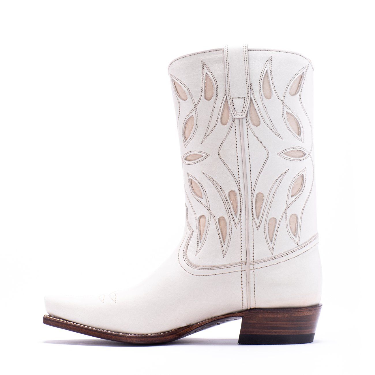 Womens Sagebrush White Leather Cowboy Boot - Ranch Road Boots™ Inner Side
