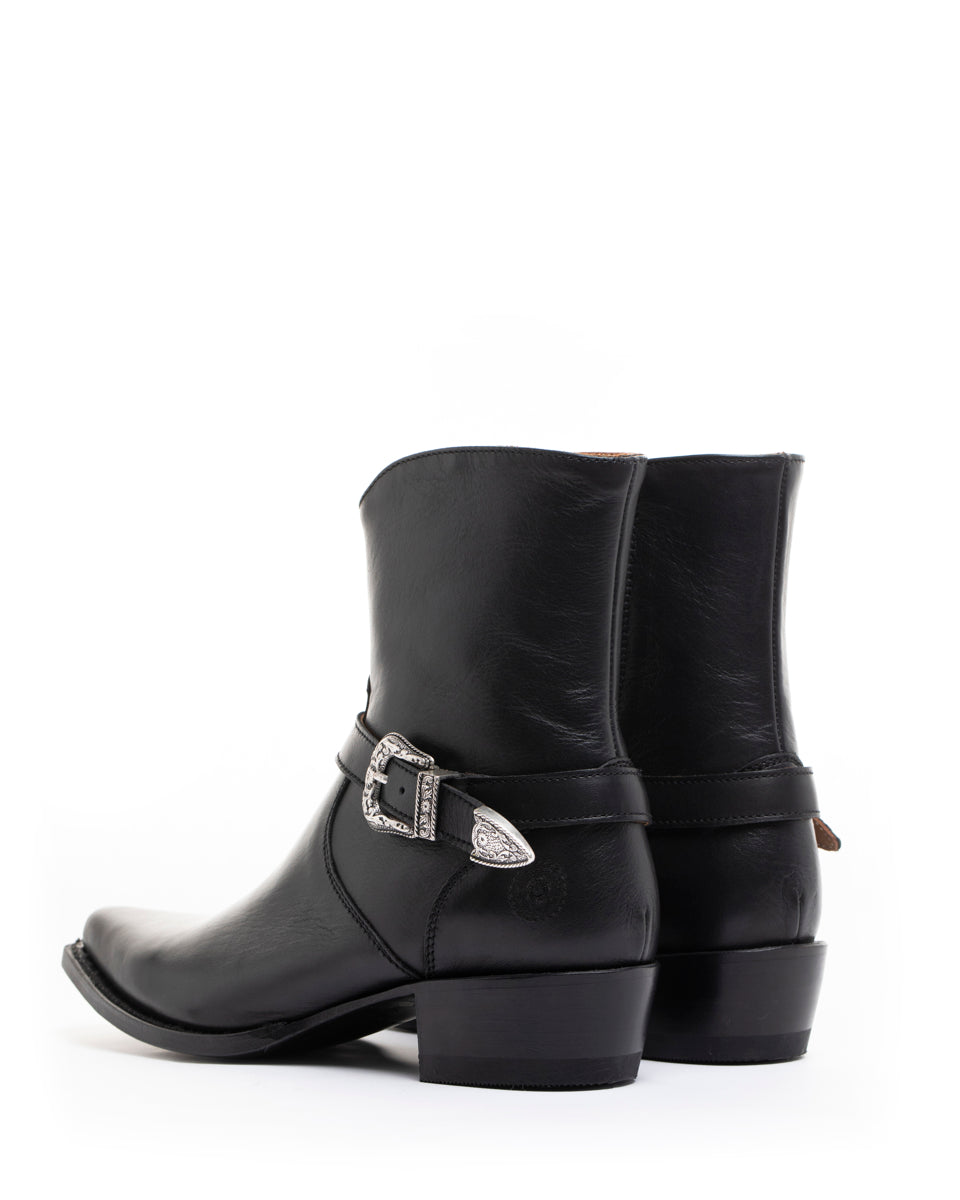 Ranch Road Boots - Scarlett Buckle Short Black - Western - Bootie - Pairs Back