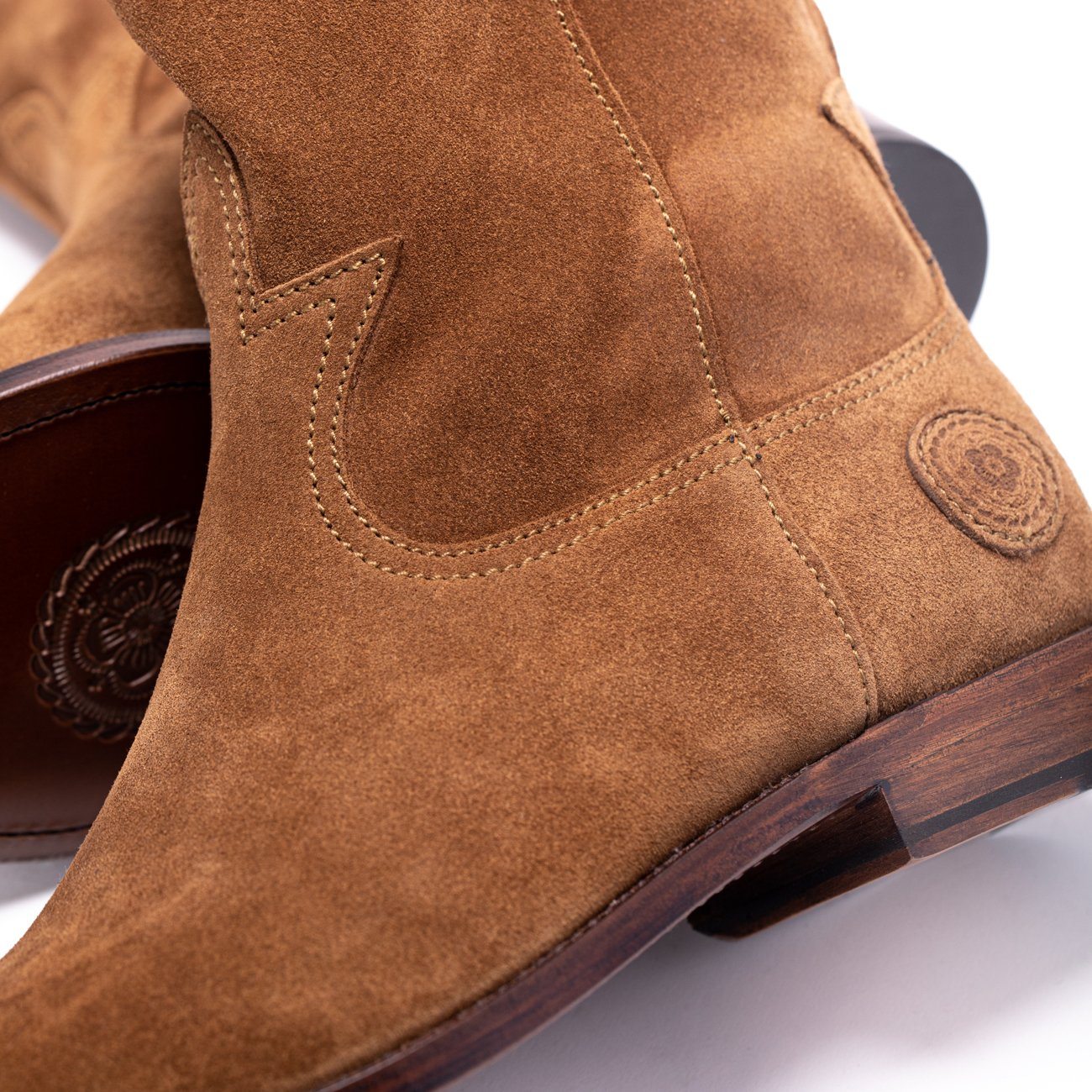 Mens Cactus Brown Handmade Western Boots - Ranch Road Boots™ Stitching Detail
