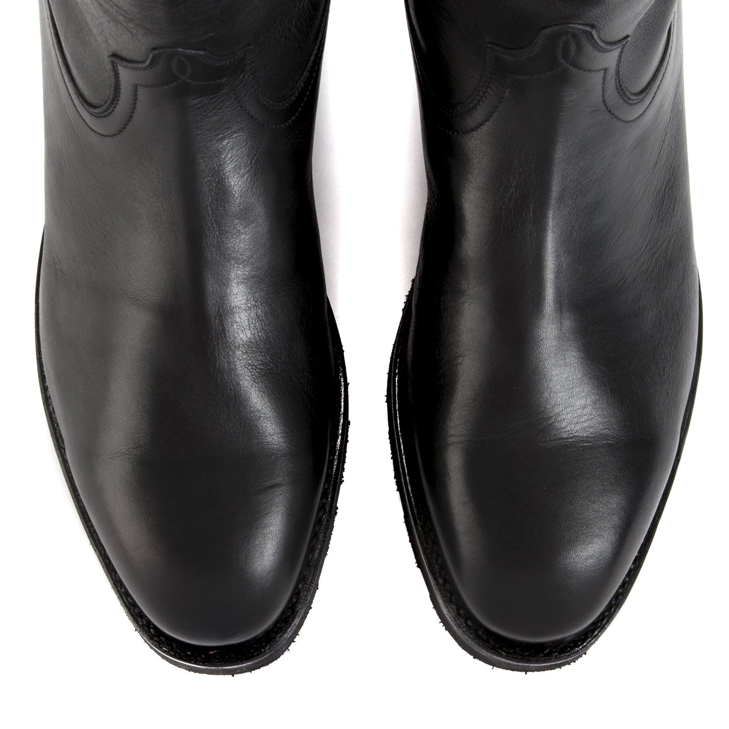 Mens Capistrano Handmade Black Cowboy Boots - Ranch Road Boots™ Top