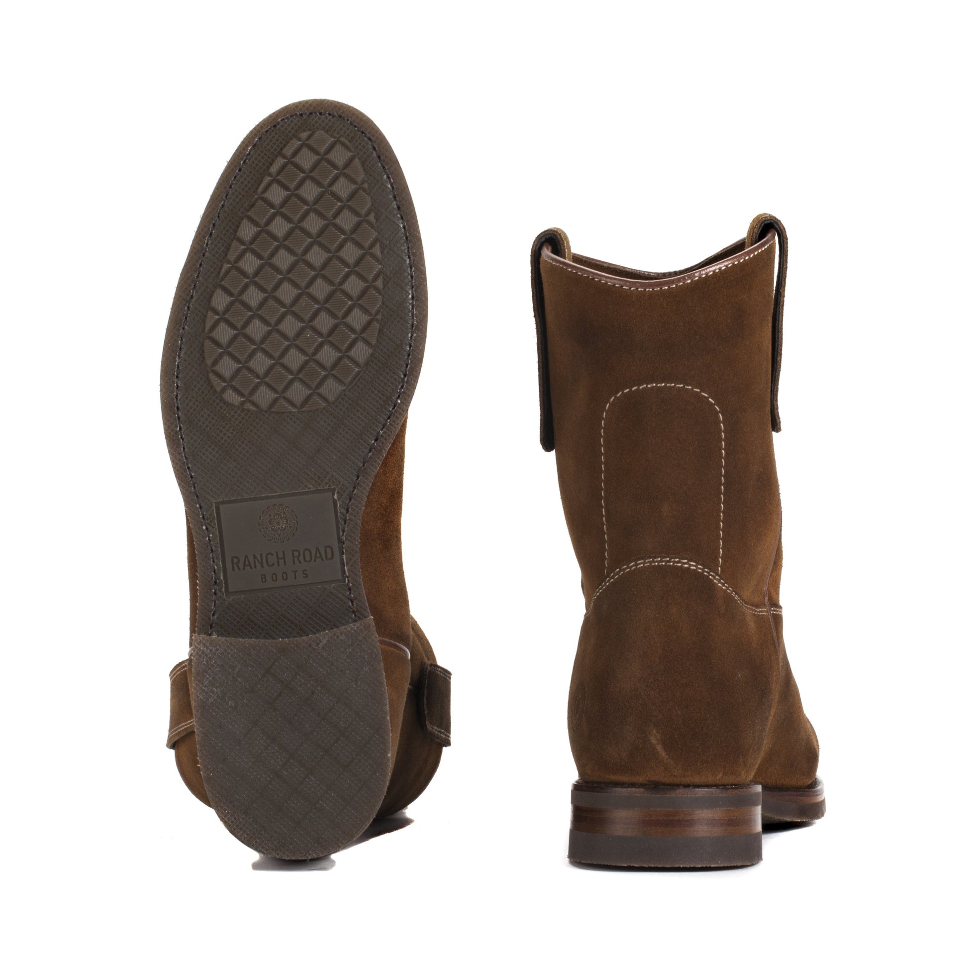 Mens Gunner Brown - Handmade Wellington Boots - Ranch Road Boots™ Bottom Heel 