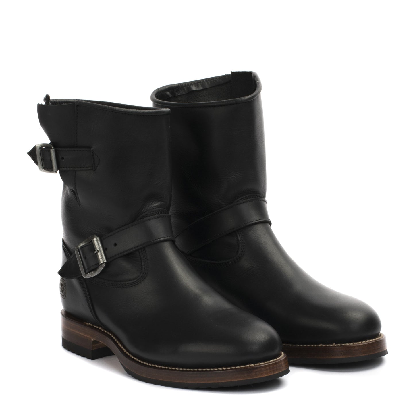 Mens Linesman Boot Black - Classic Engineer Boots - Ranch Road Boots™ Front Side View