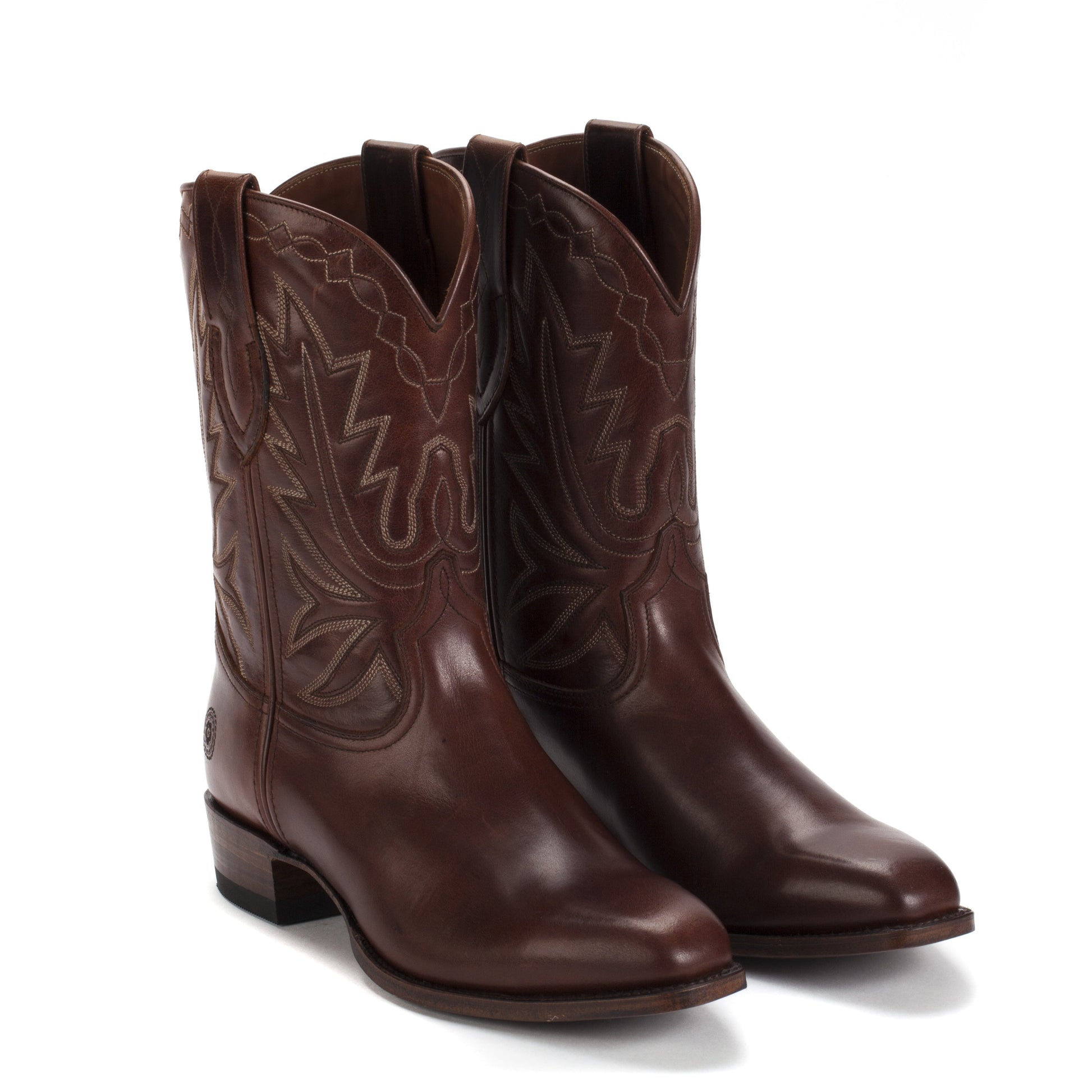 Mens Maverick Brown - Vintage-Style Cowboy Boots - Ranch Road Boots™ Front Side Pair View