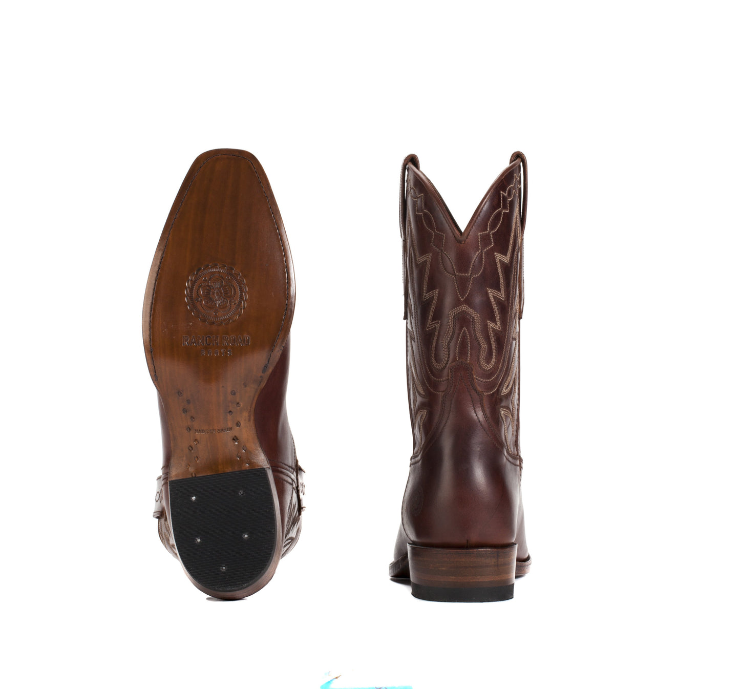Mens Maverick Brown - Vintage-Style Cowboy Boots - Ranch Road Boots™ Bottom Heel