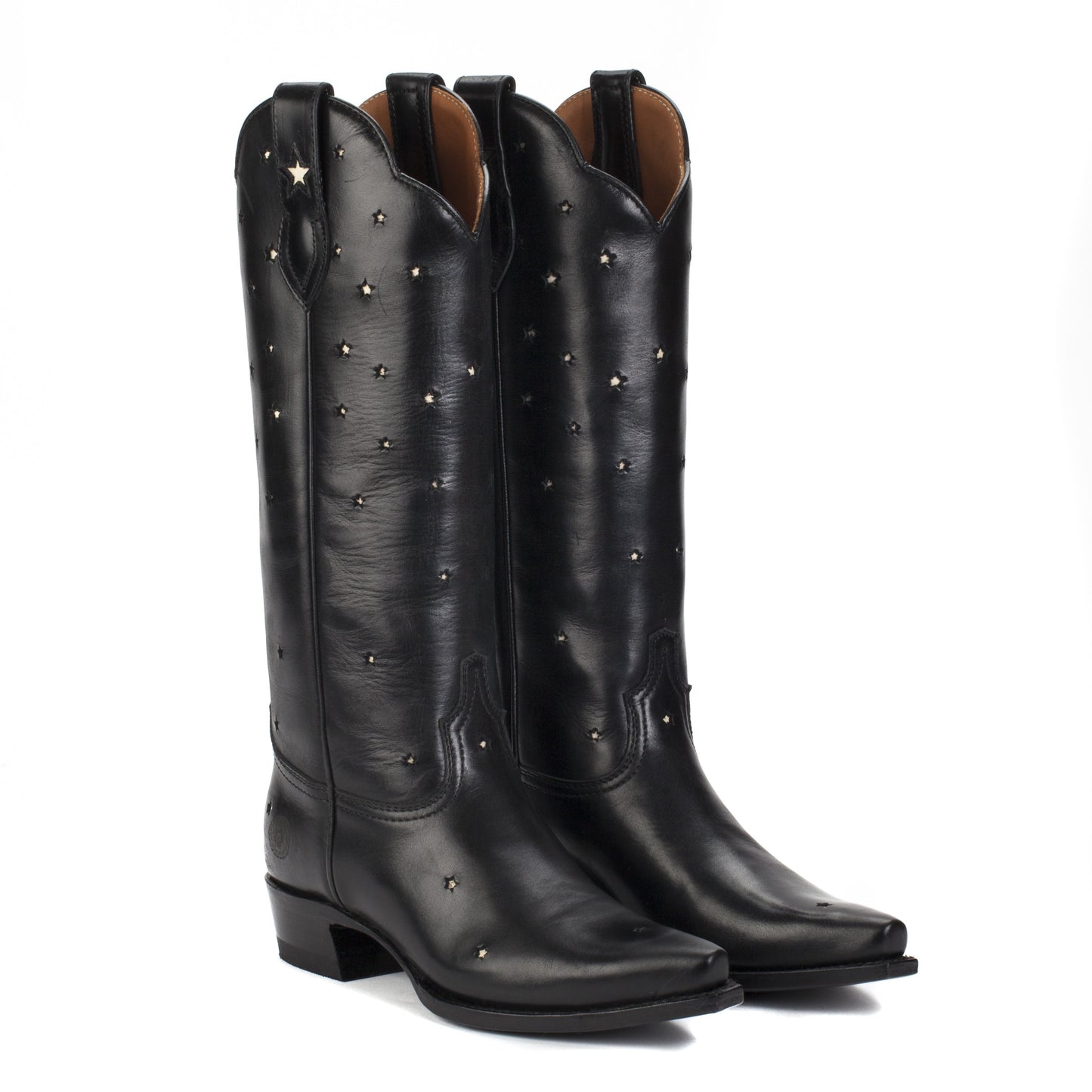 Womens Presidio Black - Tall Shaft Cowboy Boots - Ranch Road Boots™ Front Side Pair