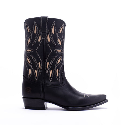 Womens Sagebrush Black Leather Cowboy Boot - Ranch Road Boots™ 