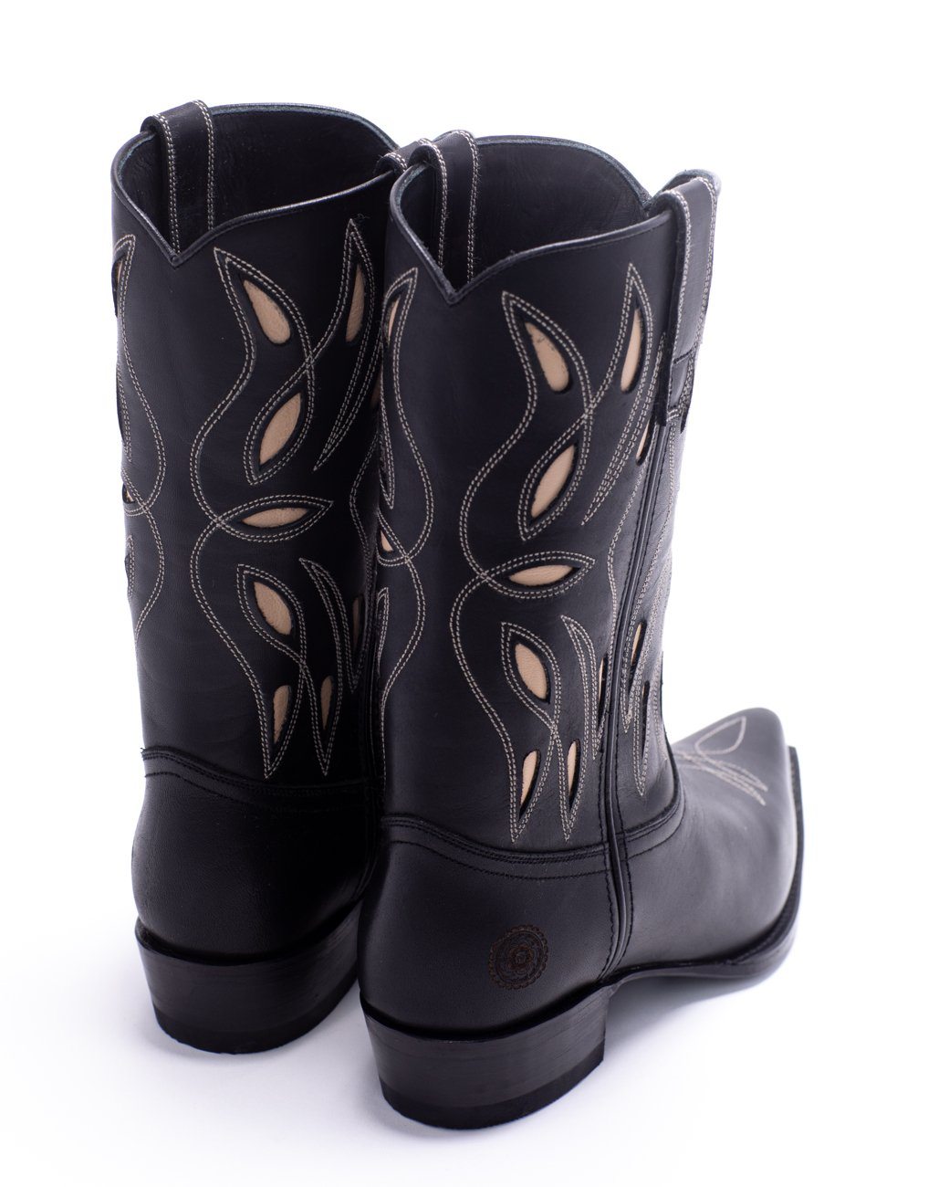 Womens Sagebrush Black Leather Cowboy Boot - Ranch Road Boots™ Back Pair