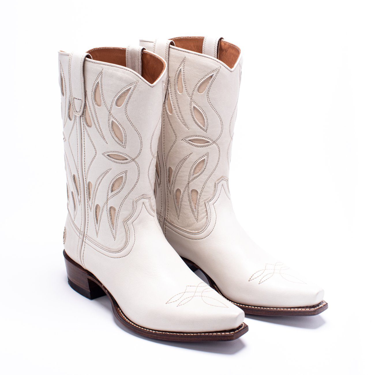 Womens Sagebrush White Leather Cowboy Boot - Ranch Road Boots™ Pair