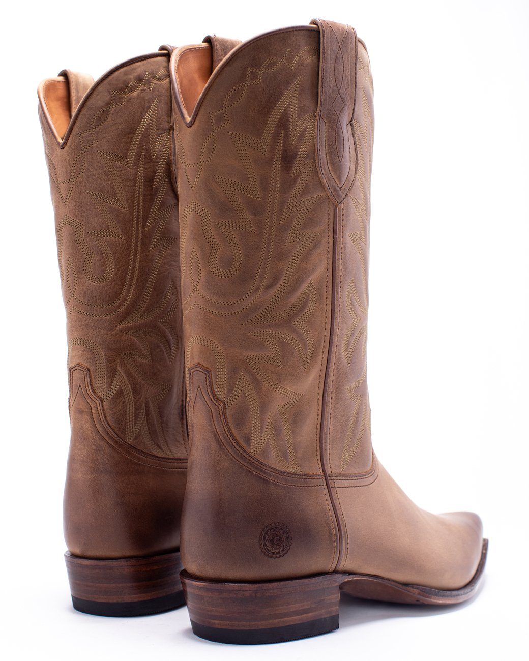 Mens Yoakum Tan Leather Western Boot - Ranch Road Boots™-Back-Side-Pair